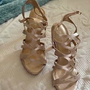 Madden Girl Rose Gold Cutout Strappy Heels